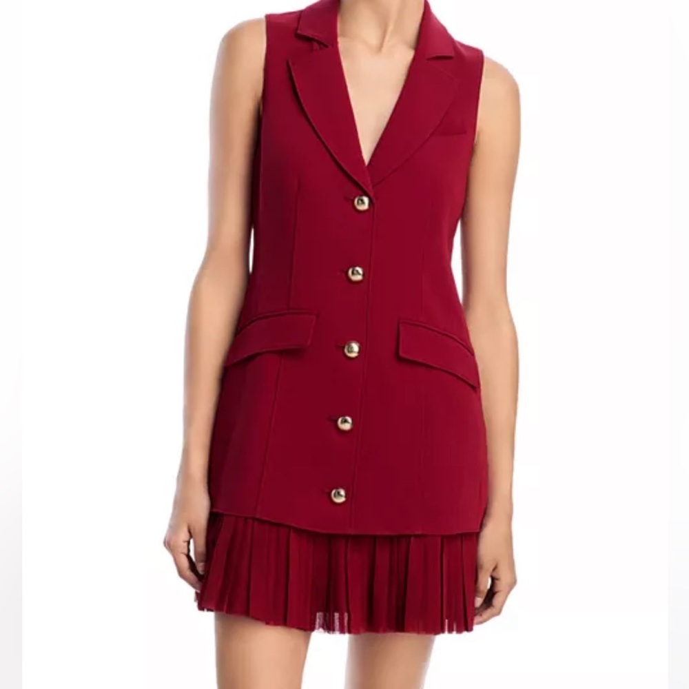 cinq a sept Sleeveless Wineberry Button-Front Dress